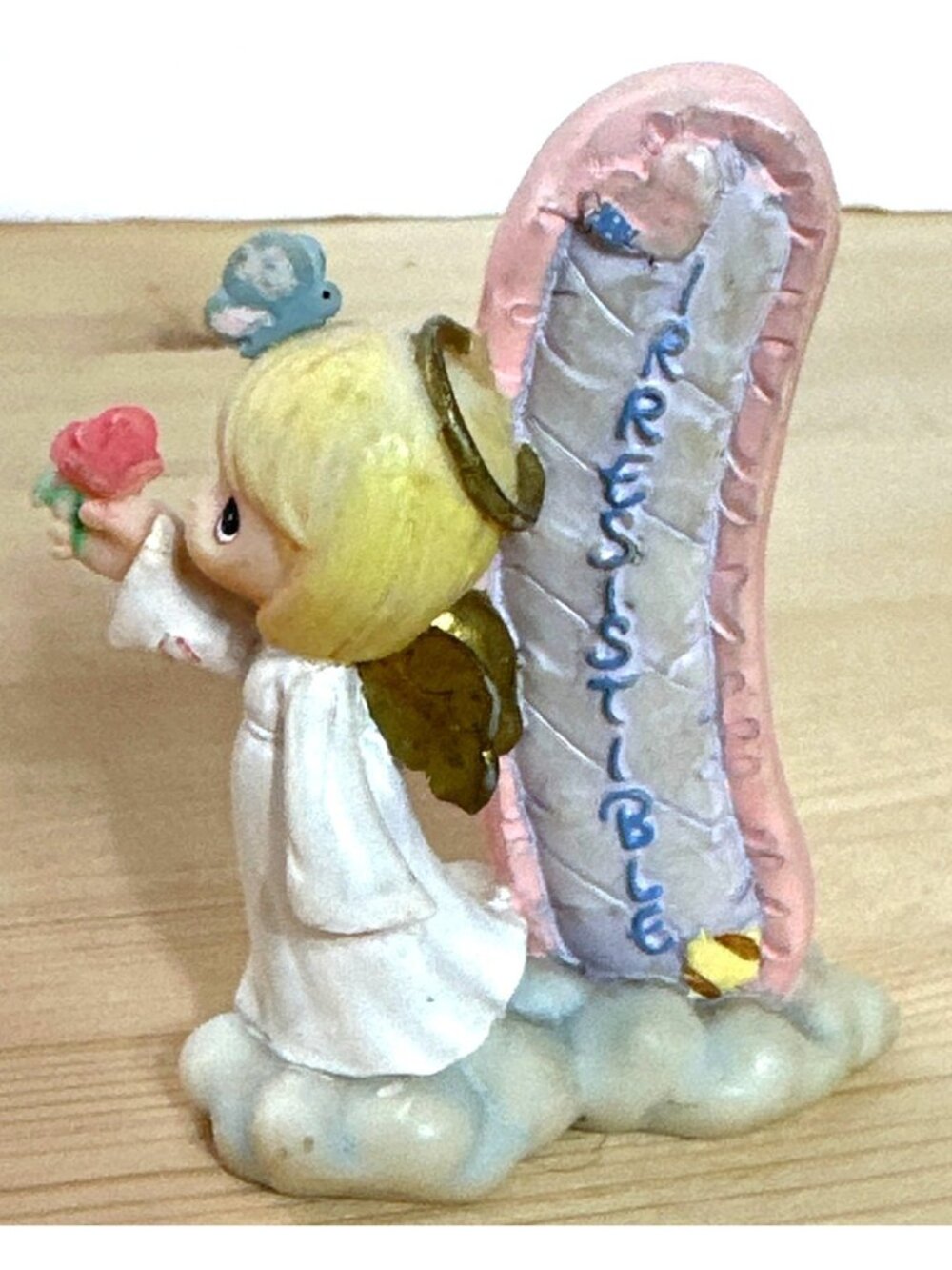 Vintage Precious Moments Irresistible Figurine Angel Letter I Collectible